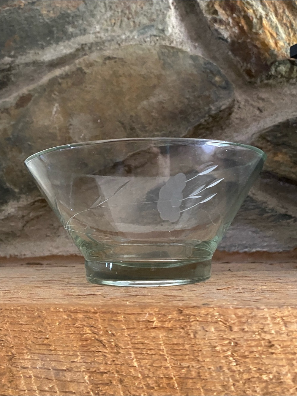Vintage Princess House Heritage etched crystal condiment bowl